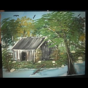 Nice amateur painting signed no frame